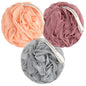 MainBasics Shower Loofah Sponge Pouf, Set of 3, Seaweed Infused