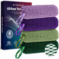 4 Pack Authentic African Net Sponge, Exfoliating Washcloth, Back Scrubber