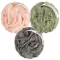 MainBasics Shower Loofah Sponge Pouf, Set of 3, Seaweed Infused
