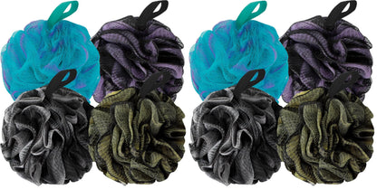 BCKENEY Bath Loofah Shower Sponge Body Back Scrubber Soft Mesh Shower Puffs Exfoliating Loofa for Women & Men Bath Accessories Cleaning Tool (4Pack 60G Loofah Sponge, Forest Fairy)