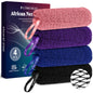 4 Pack Authentic African Net Sponge, Exfoliating Washcloth, Back Scrubber
