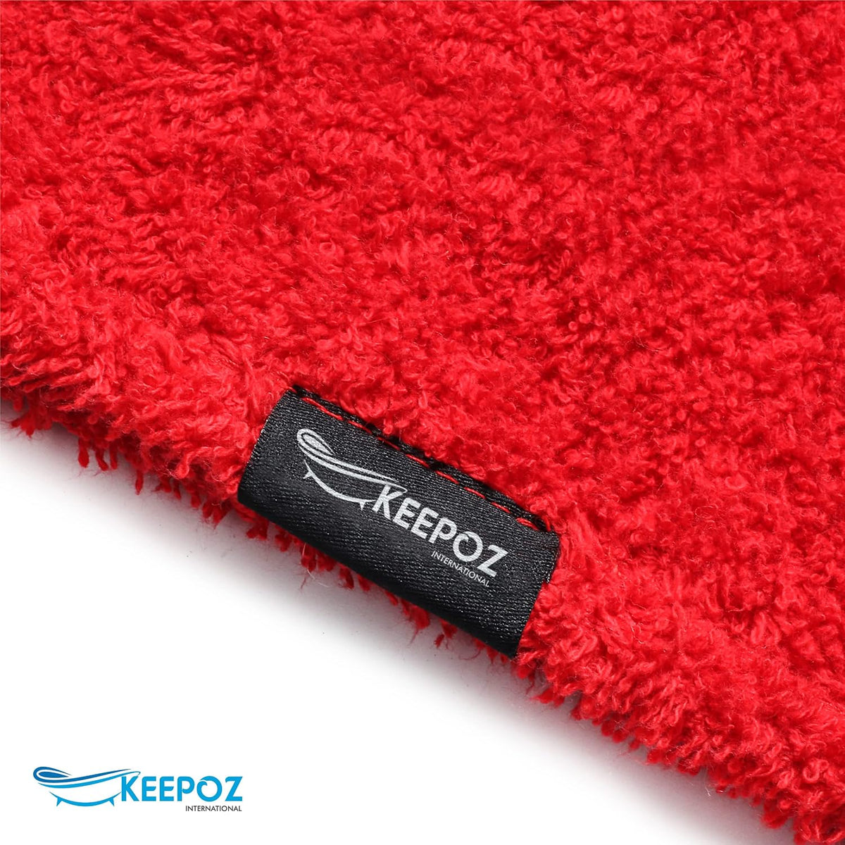 KEEPOZ Hair Towel Wrap Quick Dry 100% Cotton Super Absorbent Turban Head Wrap for Women with Button, Non Microfiber Anti Frizz Hair Products, Hair Cap for Curly, Long & Thick Hair (Red, 1 Pc)