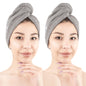 American Soft Linen 100% Cotton Hair Towels for Women, Head Towel Cap, Cotton Hair Turban Towel Wrap for Long Curly Anti Frizz Hair, Soft and Absorbent Cotton Hair Towels 2 Pack, White