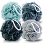 MTDLYICE Loofah Sponge XXL-100g 4 Pack, Bath Sponge Soft Mesh Shower Puff Loofah for Men, Exfoliating Body Scrubber for Women, Shower Accessories (Black)