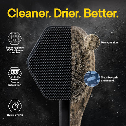 TOOLETRIES Silicone Back Scrubber for Shower, Body Brush - Charcoal