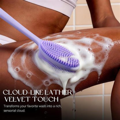 CORATED Silicone Back Scrubber for Shower, 2‑in‑1 Body Brush with Handle