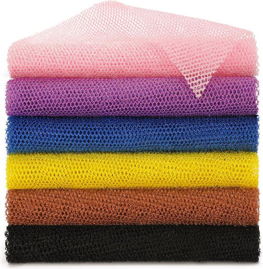 BHYTAKI African Net Sponge 6 Pack Exfoliating Long Bath
